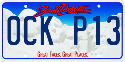 SD license plate 0CKP13