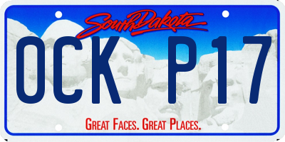 SD license plate 0CKP17