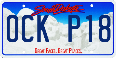 SD license plate 0CKP18