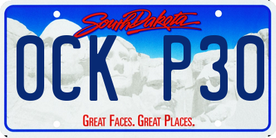 SD license plate 0CKP30