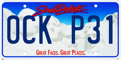 SD license plate 0CKP31