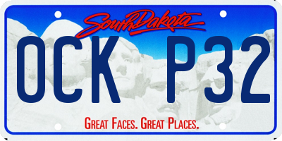 SD license plate 0CKP32