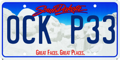 SD license plate 0CKP33