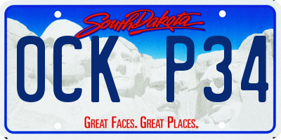 SD license plate 0CKP34