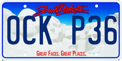 SD license plate 0CKP36