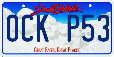 SD license plate 0CKP53