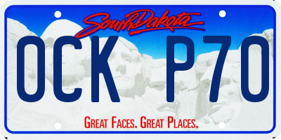 SD license plate 0CKP70