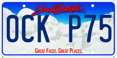 SD license plate 0CKP75