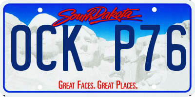 SD license plate 0CKP76
