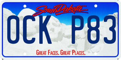 SD license plate 0CKP83