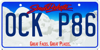 SD license plate 0CKP86