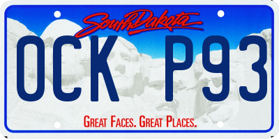 SD license plate 0CKP93