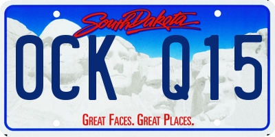 SD license plate 0CKQ15