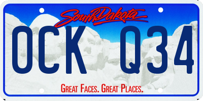 SD license plate 0CKQ34