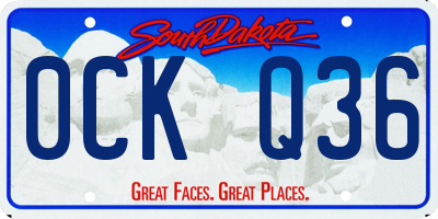 SD license plate 0CKQ36