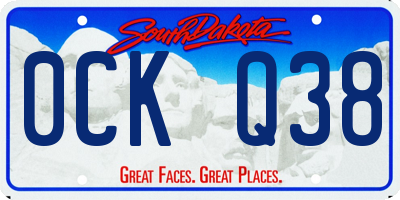 SD license plate 0CKQ38