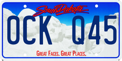 SD license plate 0CKQ45