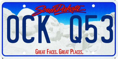 SD license plate 0CKQ53