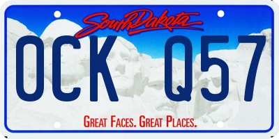 SD license plate 0CKQ57