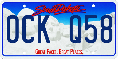 SD license plate 0CKQ58