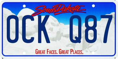 SD license plate 0CKQ87