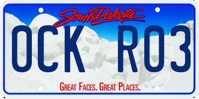 SD license plate 0CKR03