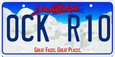 SD license plate 0CKR10