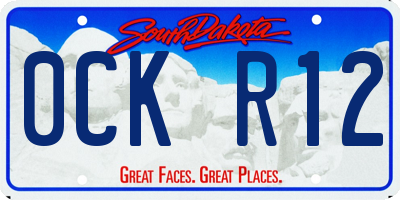 SD license plate 0CKR12