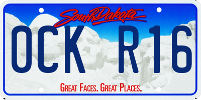 SD license plate 0CKR16