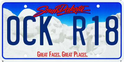 SD license plate 0CKR18