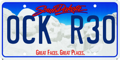SD license plate 0CKR30
