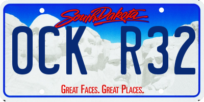 SD license plate 0CKR32
