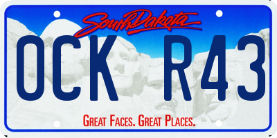 SD license plate 0CKR43