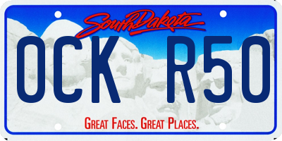 SD license plate 0CKR50