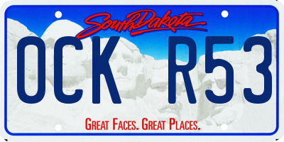 SD license plate 0CKR53
