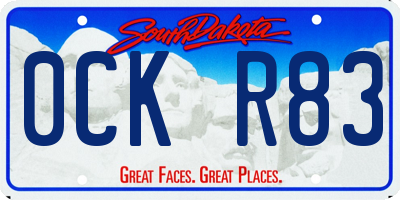 SD license plate 0CKR83