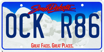 SD license plate 0CKR86