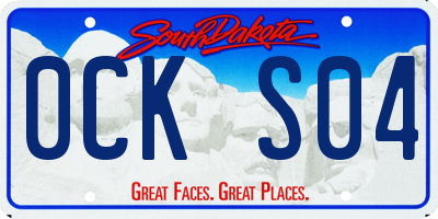 SD license plate 0CKS04