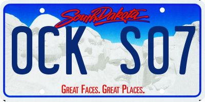 SD license plate 0CKS07
