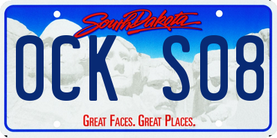 SD license plate 0CKS08