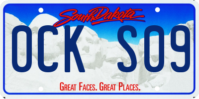 SD license plate 0CKS09