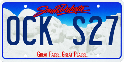 SD license plate 0CKS27
