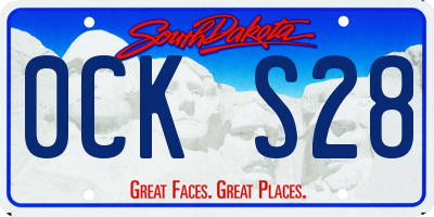 SD license plate 0CKS28