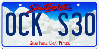 SD license plate 0CKS30