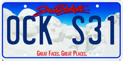 SD license plate 0CKS31