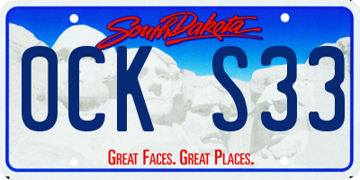 SD license plate 0CKS33