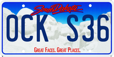 SD license plate 0CKS36