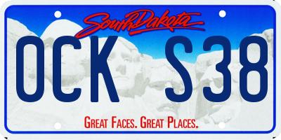 SD license plate 0CKS38