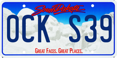 SD license plate 0CKS39