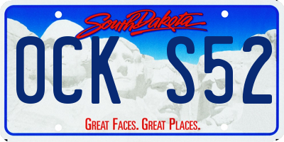 SD license plate 0CKS52